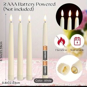6 pcs Flameless White  Candles